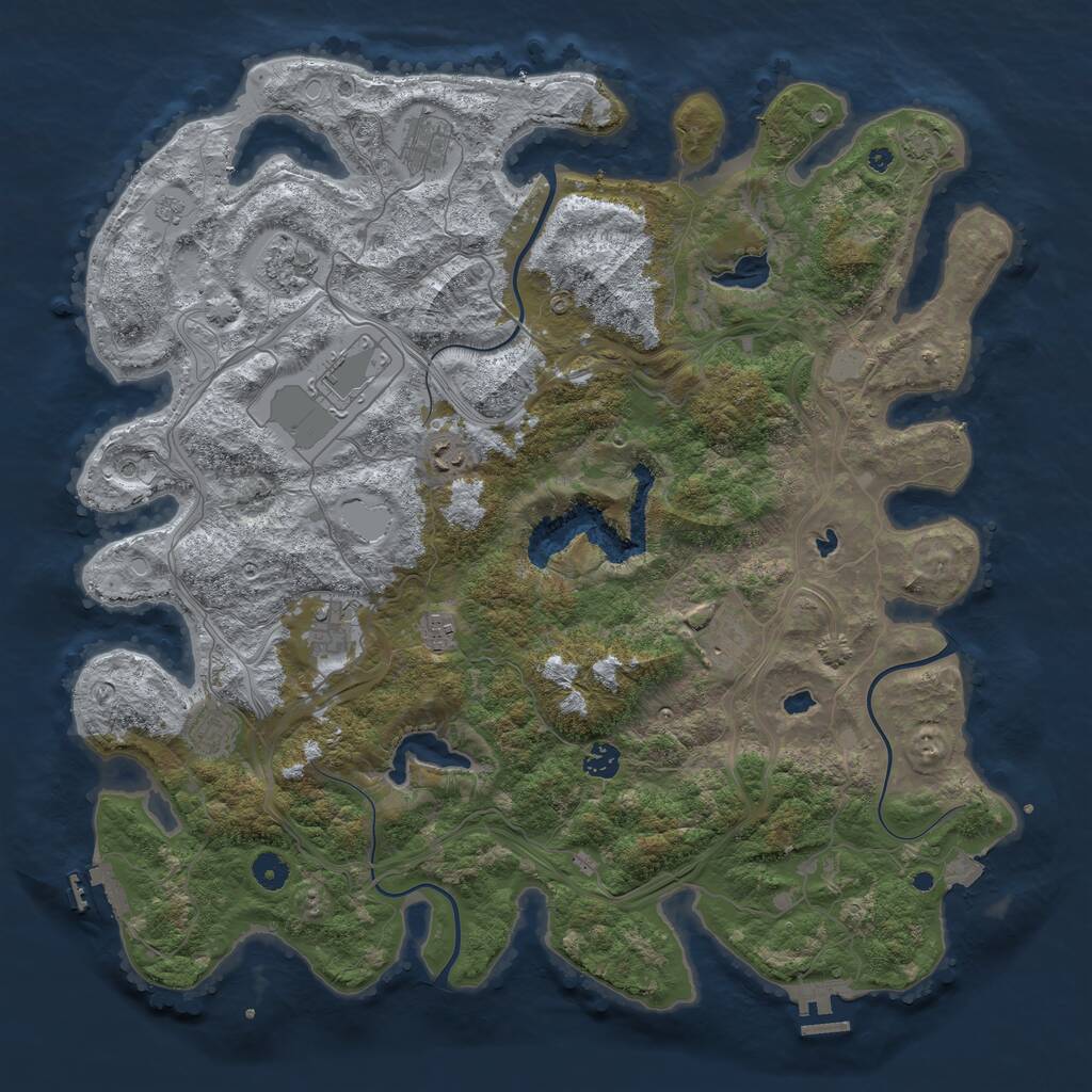 Rust Map: Procedural Map, Size: 4500, Seed: 6061710, 15 Monuments