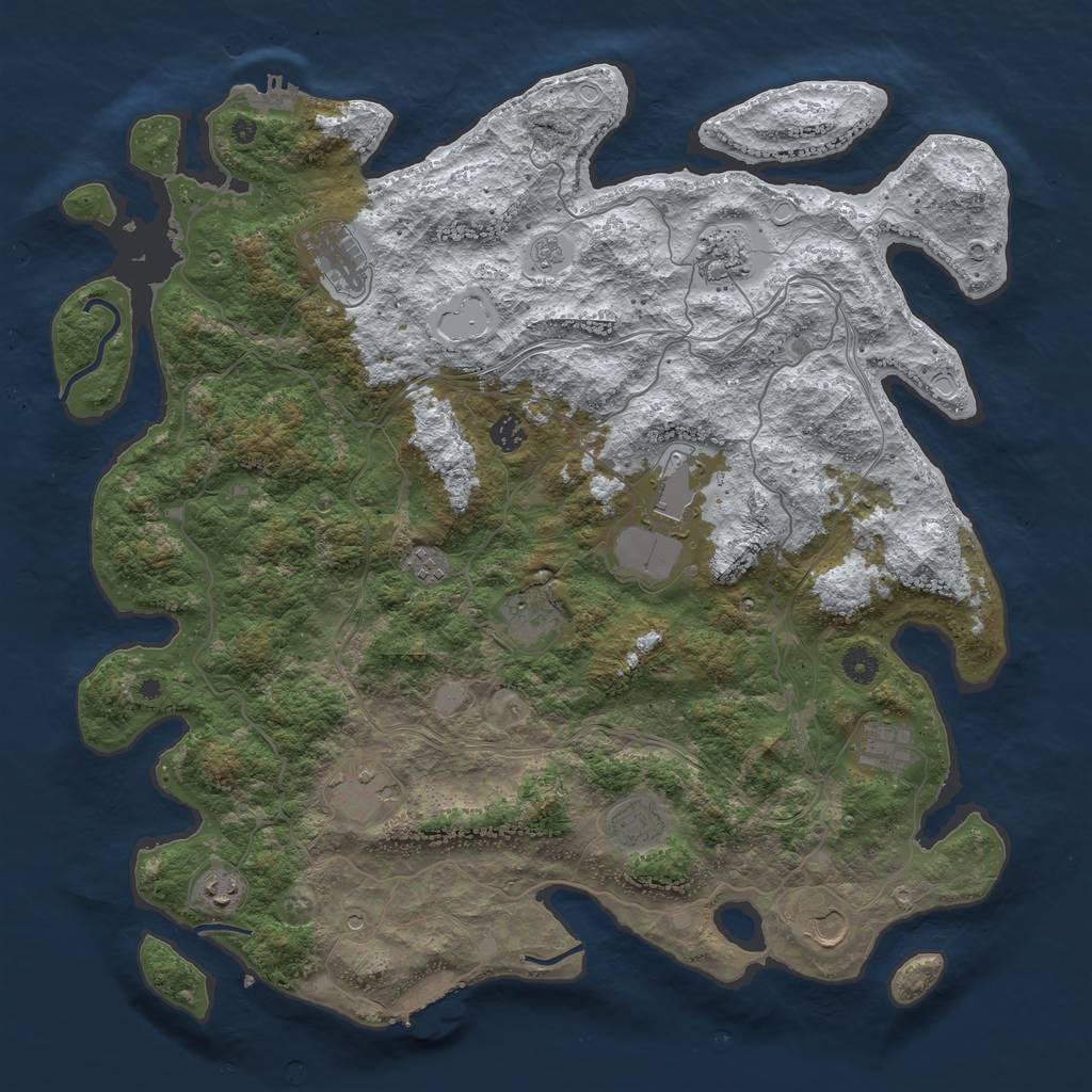 Rust Map: Procedural Map, Size: 4500, Seed: 2861879, 20 Monuments
