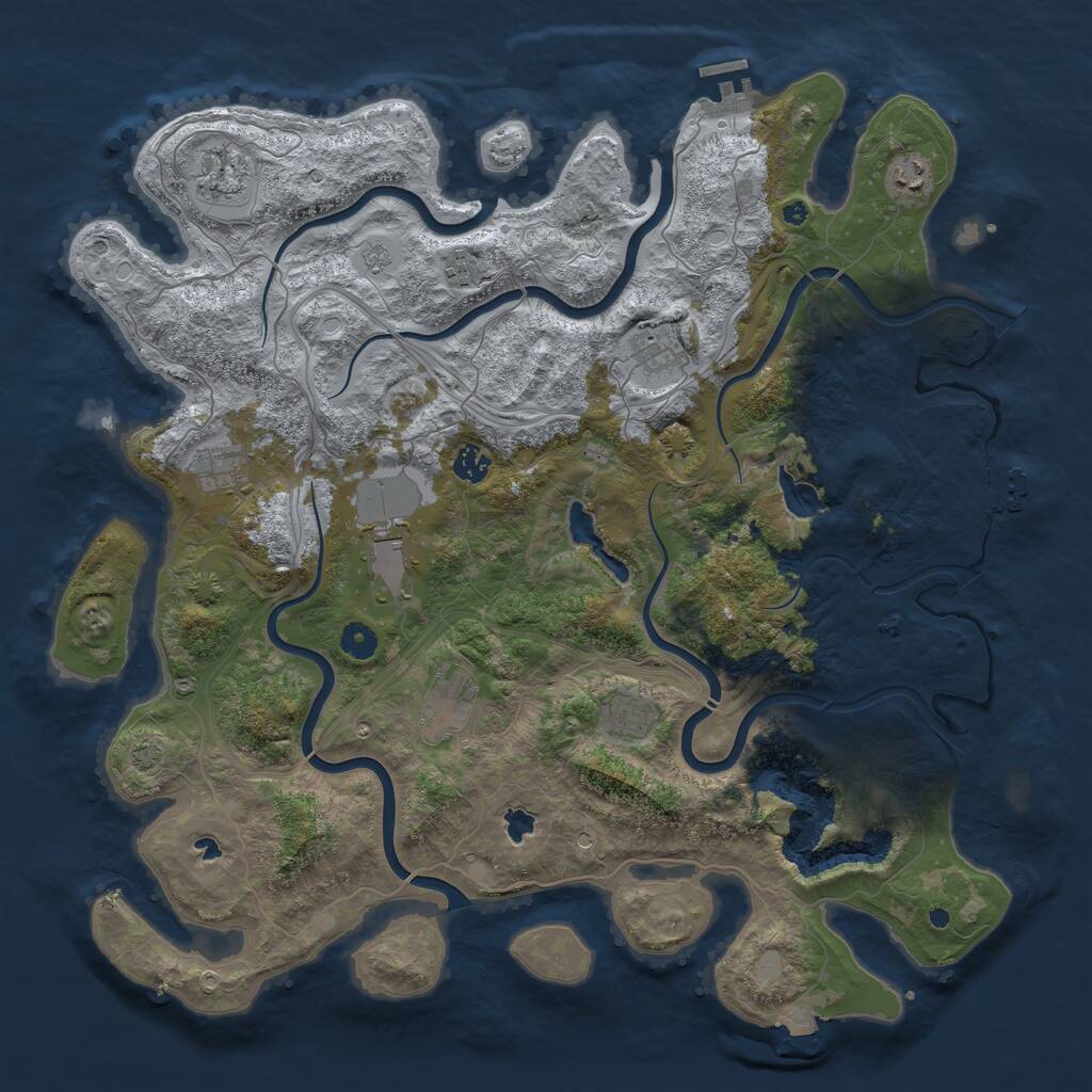 Rust Map: Procedural Map, Size: 4500, Seed: 205429, 15 Monuments