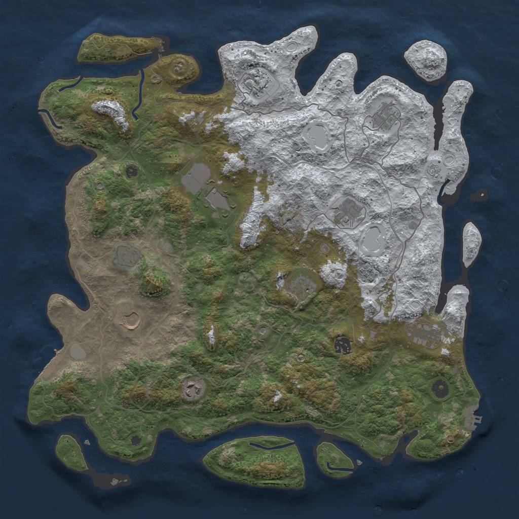 Rust Map: Procedural Map, Size: 4500, Seed: 4140400, 20 Monuments
