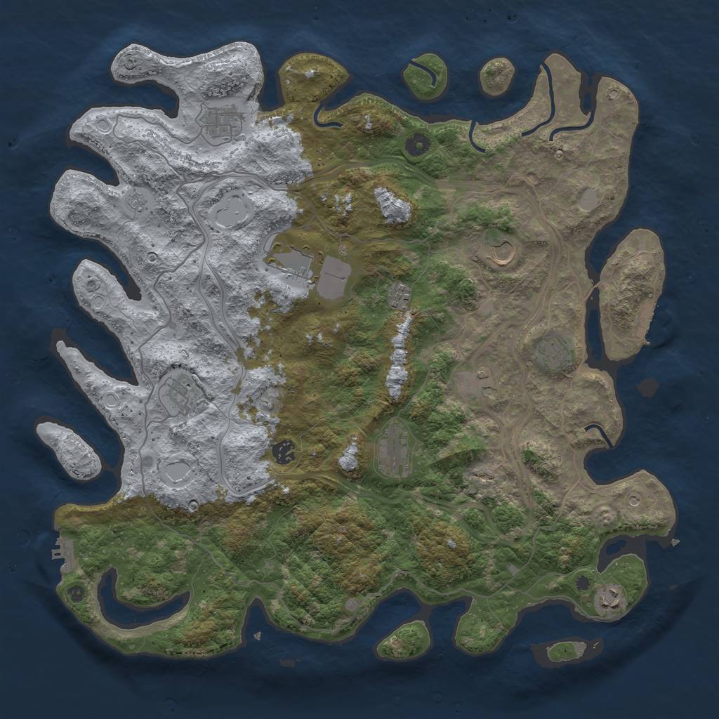 Rust Map: Procedural Map, Size: 4500, Seed: 1026740, 17 Monuments