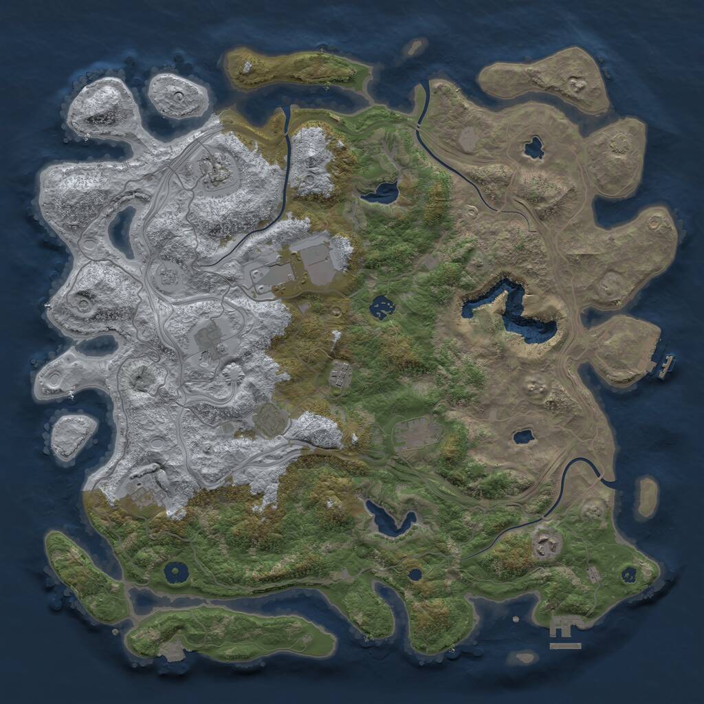 Rust Map: Procedural Map, Size: 4500, Seed: 818574, 15 Monuments