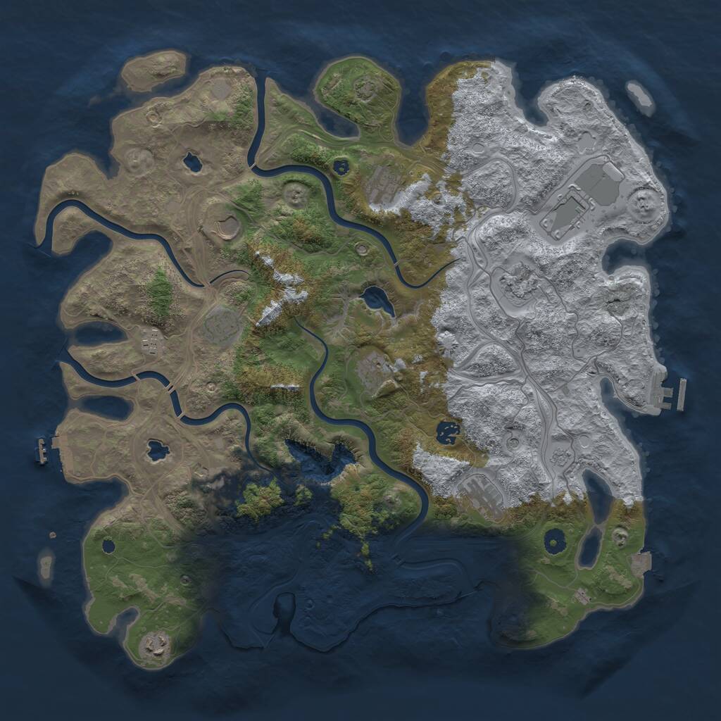 Rust Map: Procedural Map, Size: 4500, Seed: 2855911, 17 Monuments