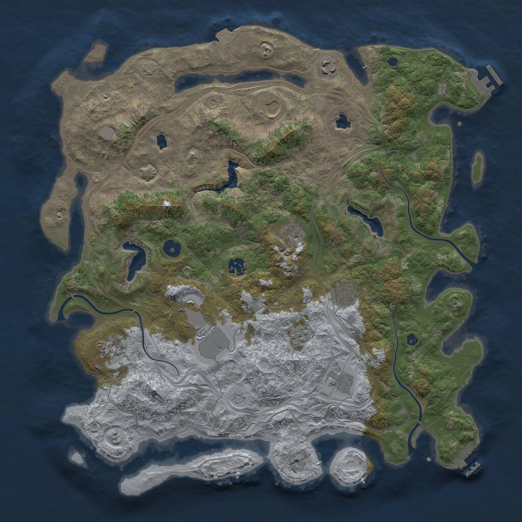 Rust Map: Procedural Map, Size: 4500, Seed: 621914, 15 Monuments