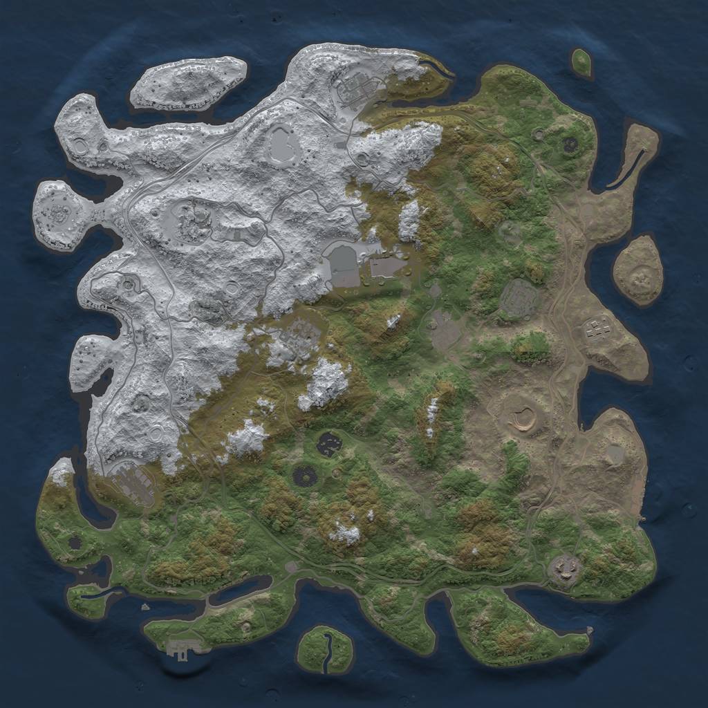 Rust Map: Procedural Map, Size: 4500, Seed: 3178065, 20 Monuments