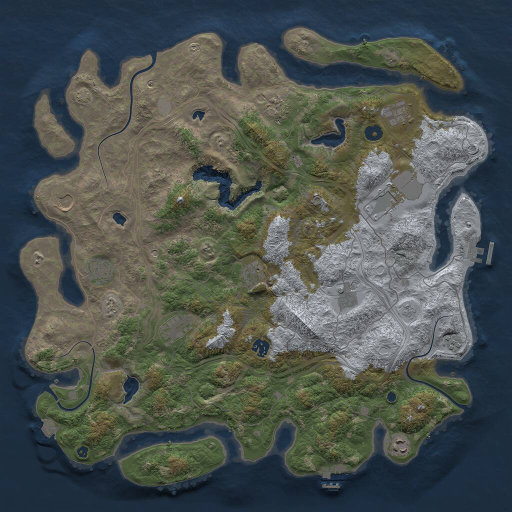 Rust Map: Procedural Map, Size: 4500, Seed: 134074, 17 Monuments