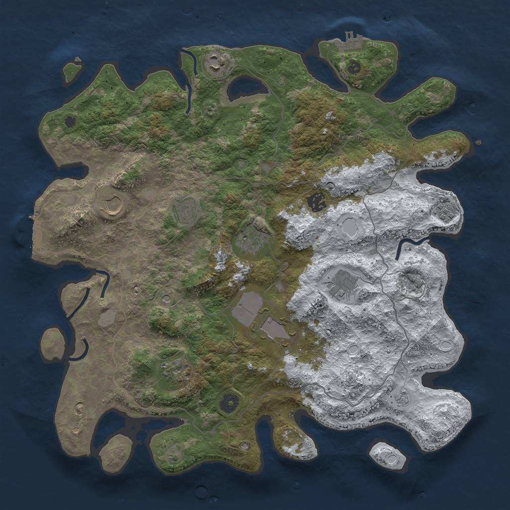 Rust Map: Procedural Map, Size: 4000, Seed: 3547977, 18 Monuments