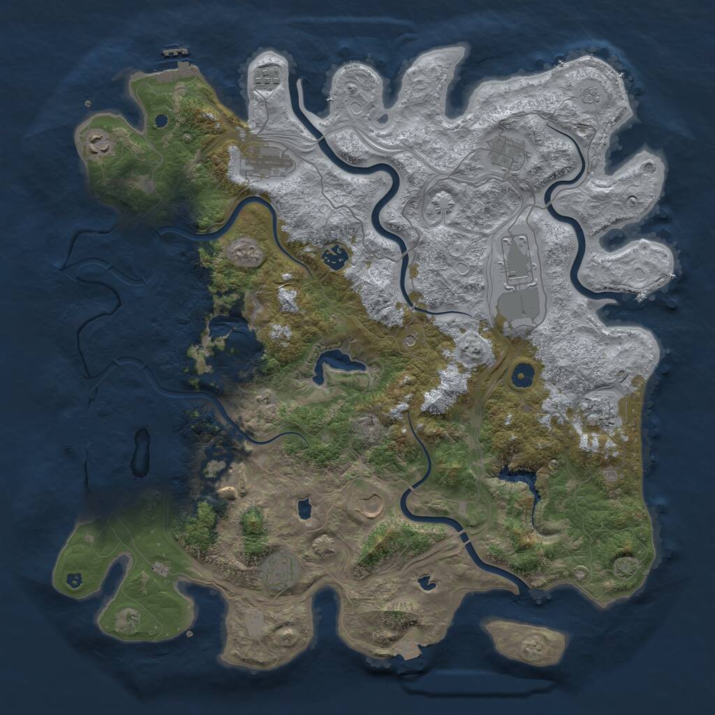 Rust Map: Procedural Map, Size: 4500, Seed: 922788, 16 Monuments