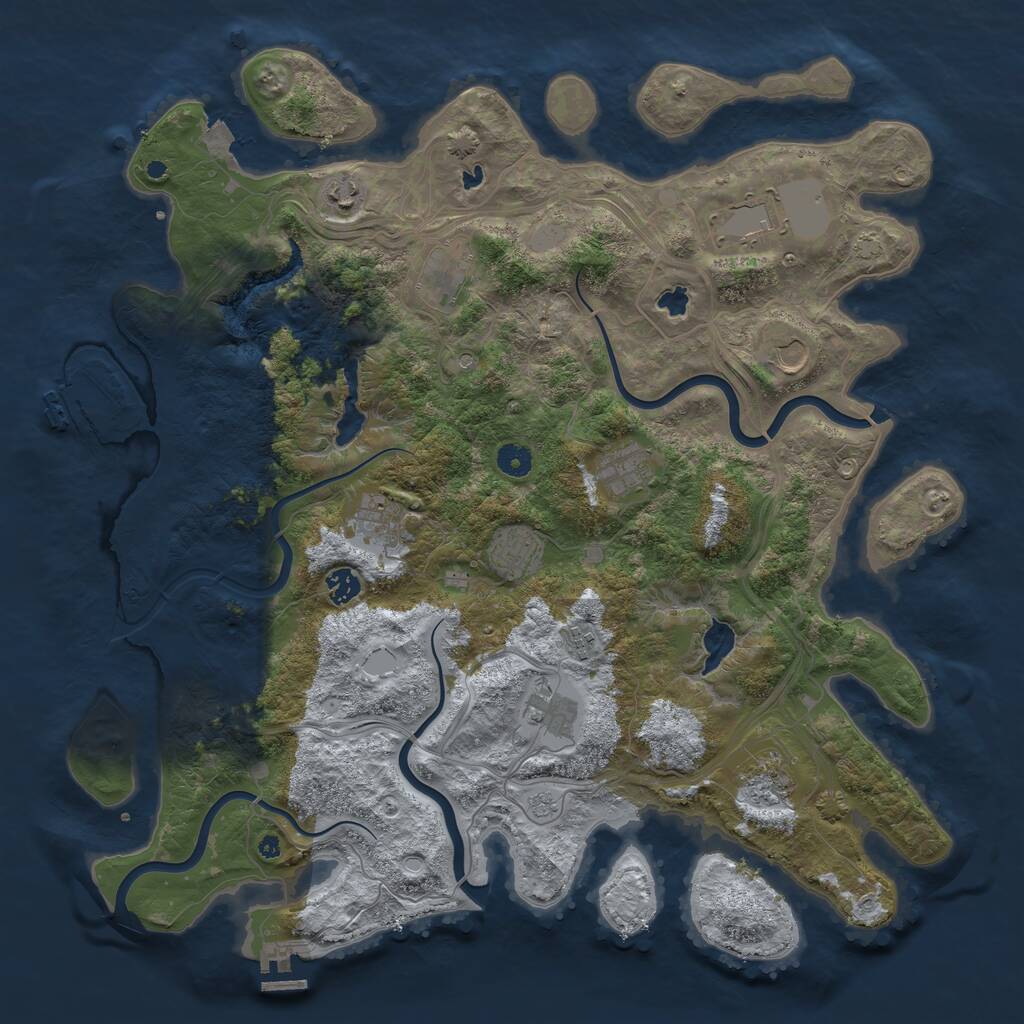 Rust Map: Procedural Map, Size: 4500, Seed: 4780124, 17 Monuments