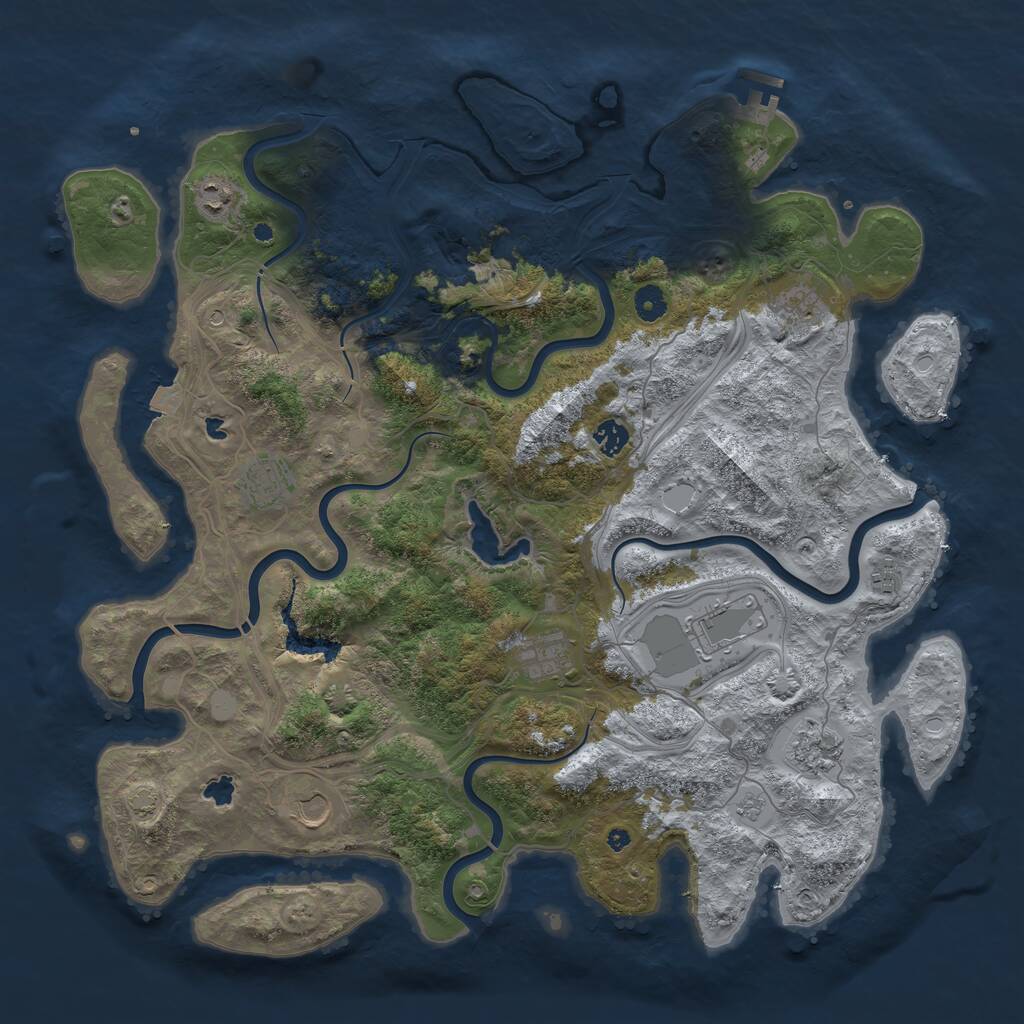 Rust Map: Procedural Map, Size: 4500, Seed: 6196252, 14 Monuments