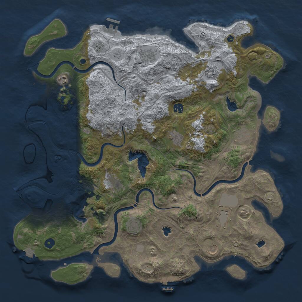 Rust Map: Procedural Map, Size: 4500, Seed: 2274082, 17 Monuments