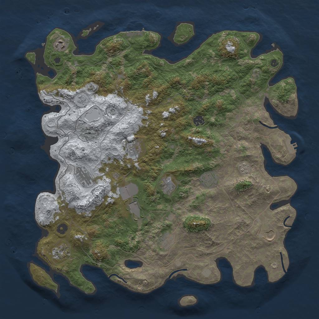 Rust Map: Procedural Map, Size: 4500, Seed: 1315737, 20 Monuments