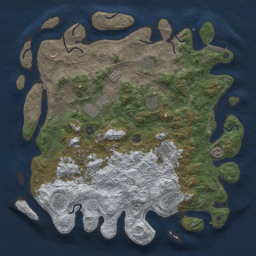 Rust Map: Procedural Map, Size: 4500, Seed: 4550198, 19 Monuments
