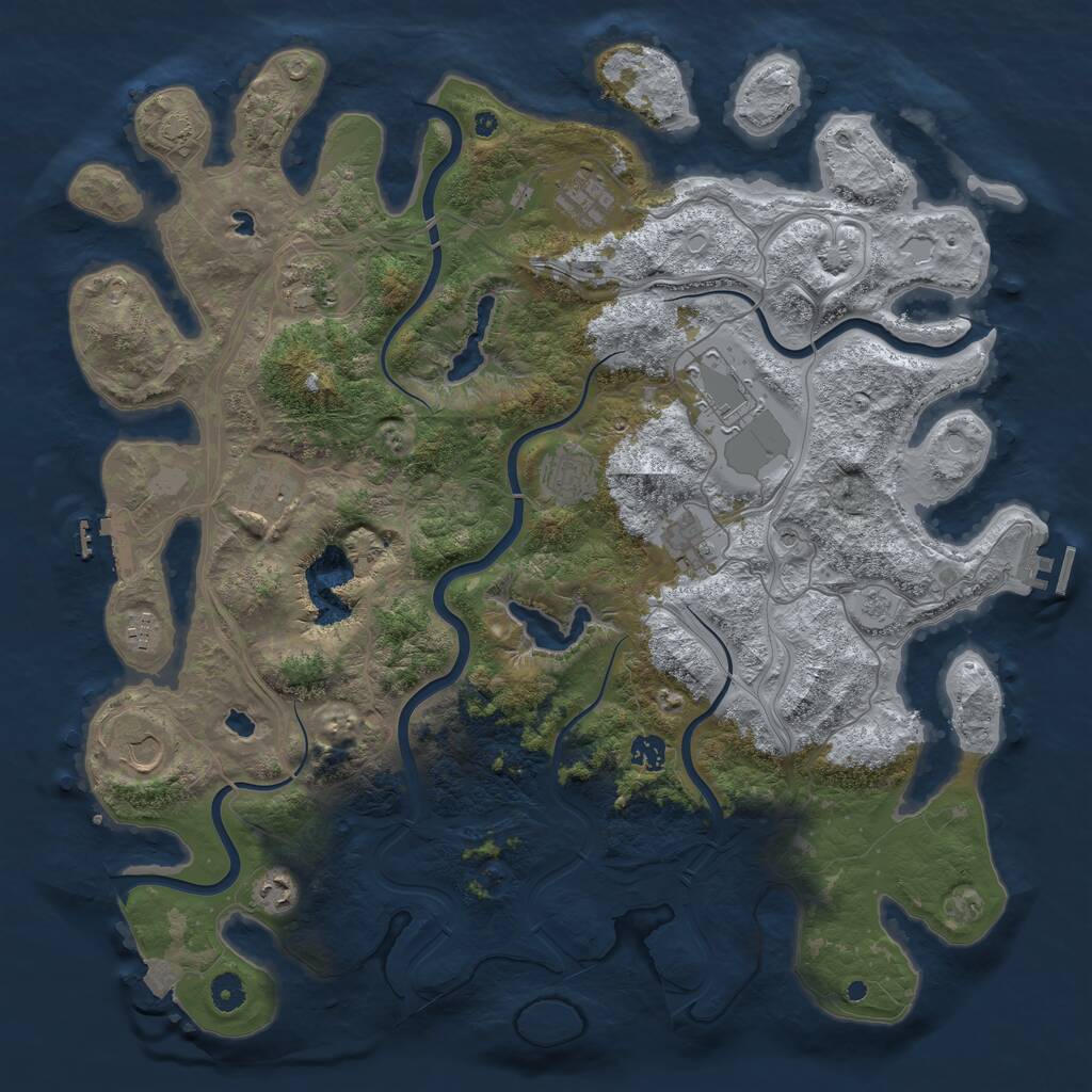 Rust Map: Procedural Map, Size: 4500, Seed: 2599969, 16 Monuments