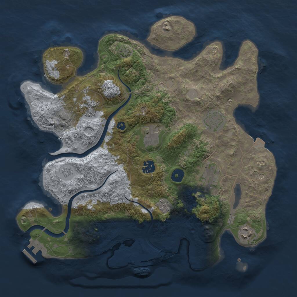 Rust Map: Procedural Map, Size: 3400, Seed: 295840517, 13 Monuments