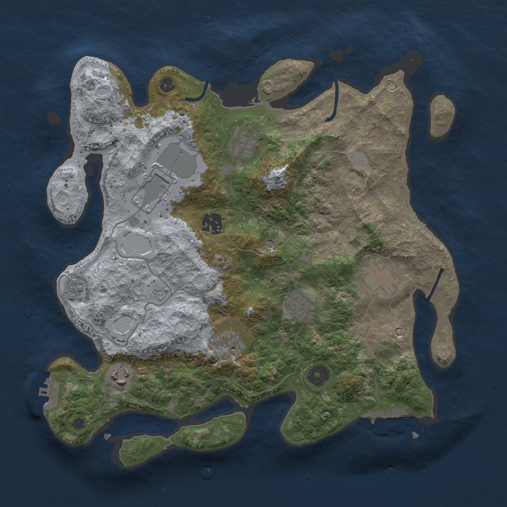 Rust Map: Procedural Map, Size: 3600, Seed: 238, 17 Monuments