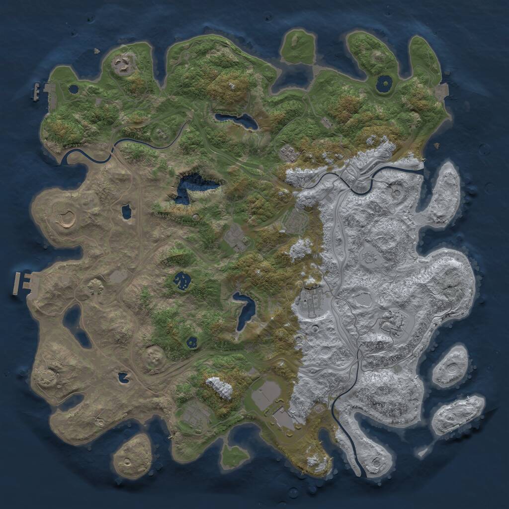 Rust Map: Procedural Map, Size: 4500, Seed: 1402534, 16 Monuments
