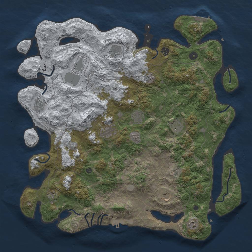 Rust Map: Procedural Map, Size: 4500, Seed: 1940154, 20 Monuments