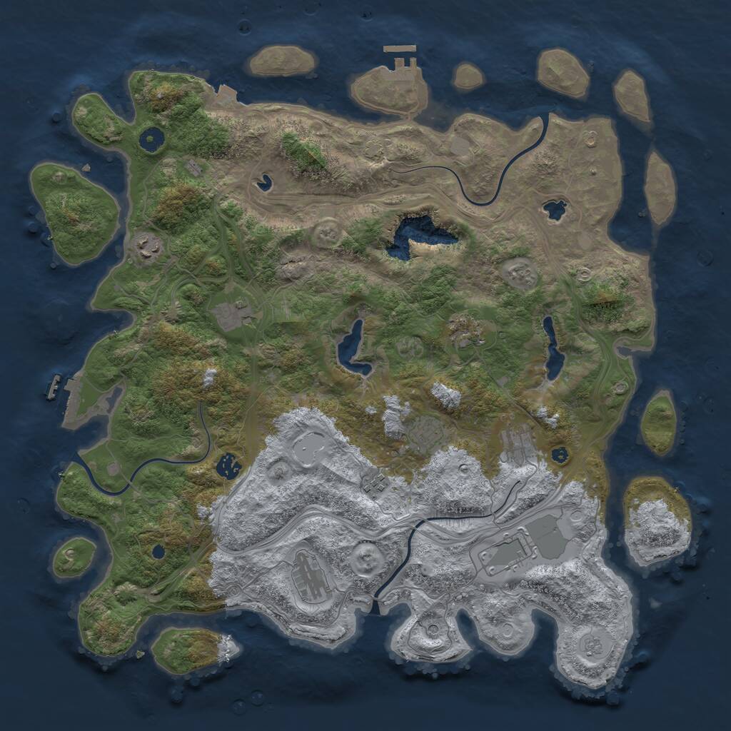 Rust Map: Procedural Map, Size: 4500, Seed: 2064565, 15 Monuments