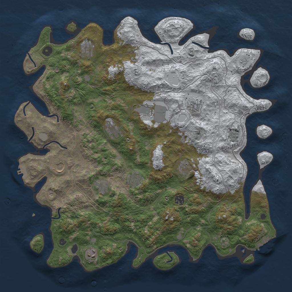 Rust Map: Procedural Map, Size: 4500, Seed: 2319877, 20 Monuments