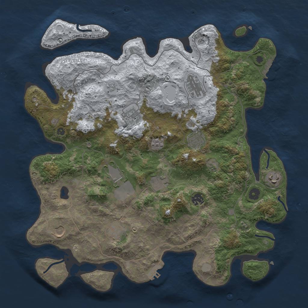 Rust Map: Procedural Map, Size: 4000, Seed: 894119, 19 Monuments