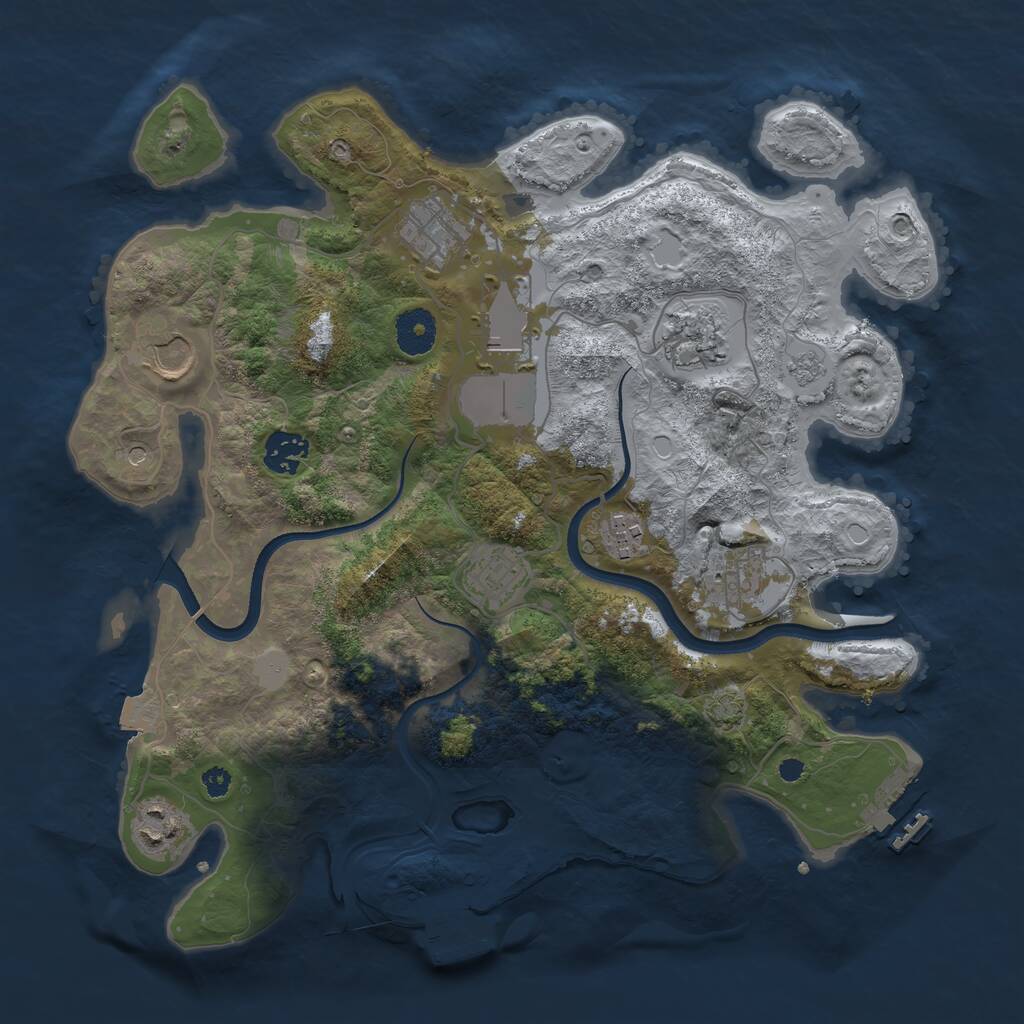 Rust Map: Procedural Map, Size: 3500, Seed: 320847160, 15 Monuments