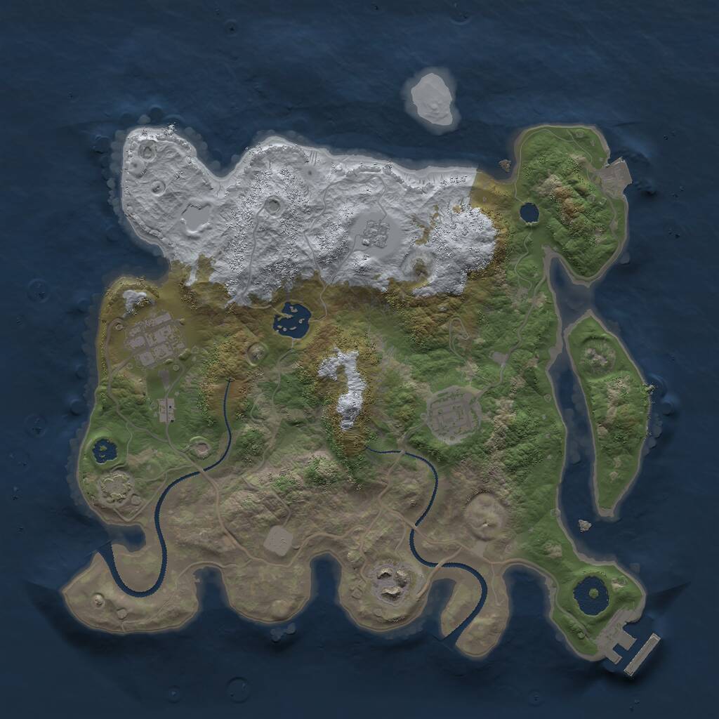 Rust Map: Procedural Map, Size: 3000, Seed: 1481095743, 8 Monuments