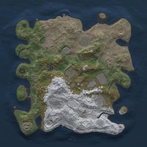 Thumbnail Rust Map: Procedural Map, Size: 3500, Seed: 666611, 20 Monuments