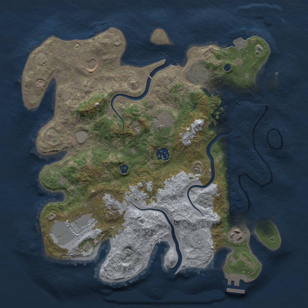 Rust Map: Procedural Map, Size: 3500, Seed: 96720531, 13 Monuments