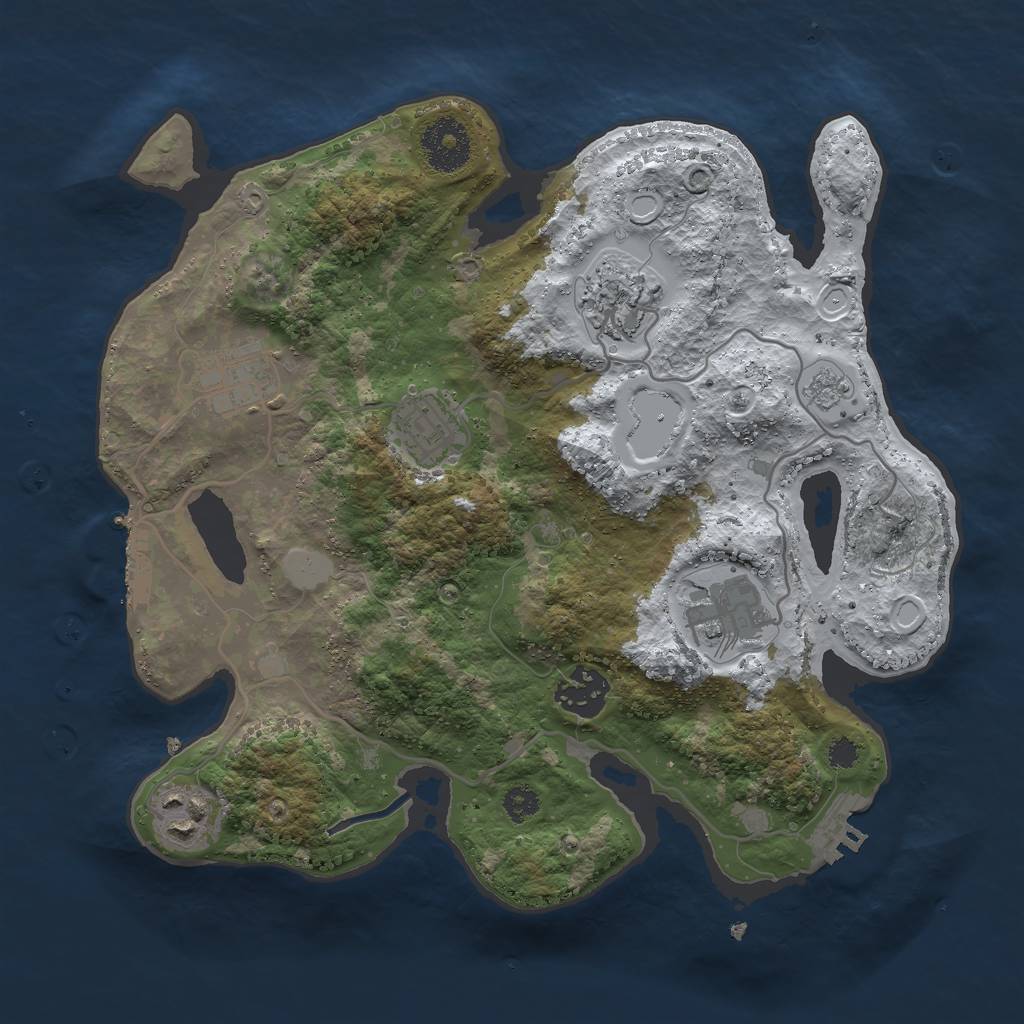 Rust Map: Procedural Map, Size: 3000, Seed: 89826196, 14 Monuments