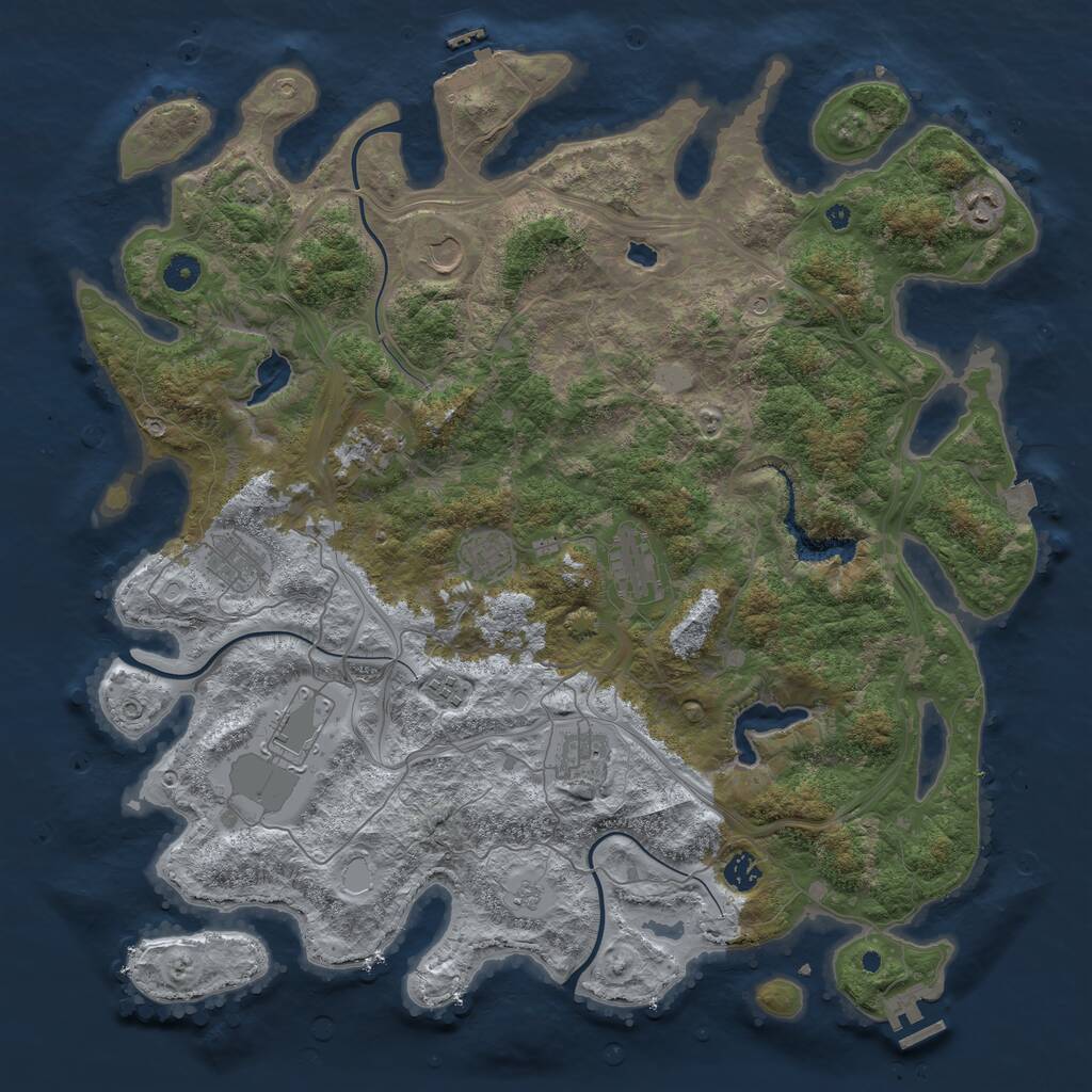 Rust Map: Procedural Map, Size: 4500, Seed: 6330977, 16 Monuments