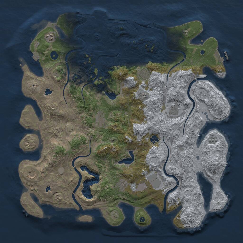 Rust Map: Procedural Map, Size: 4500, Seed: 2276807, 15 Monuments