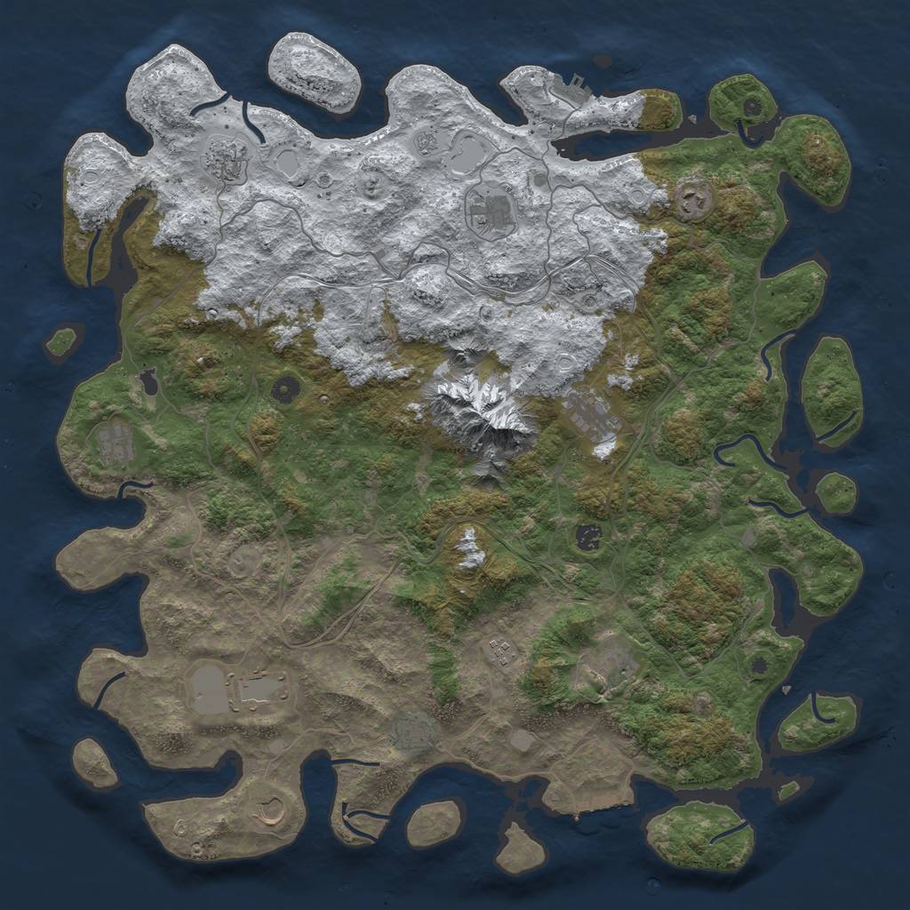 Rust Map: Procedural Map, Size: 5000, Seed: 1268, 20 Monuments