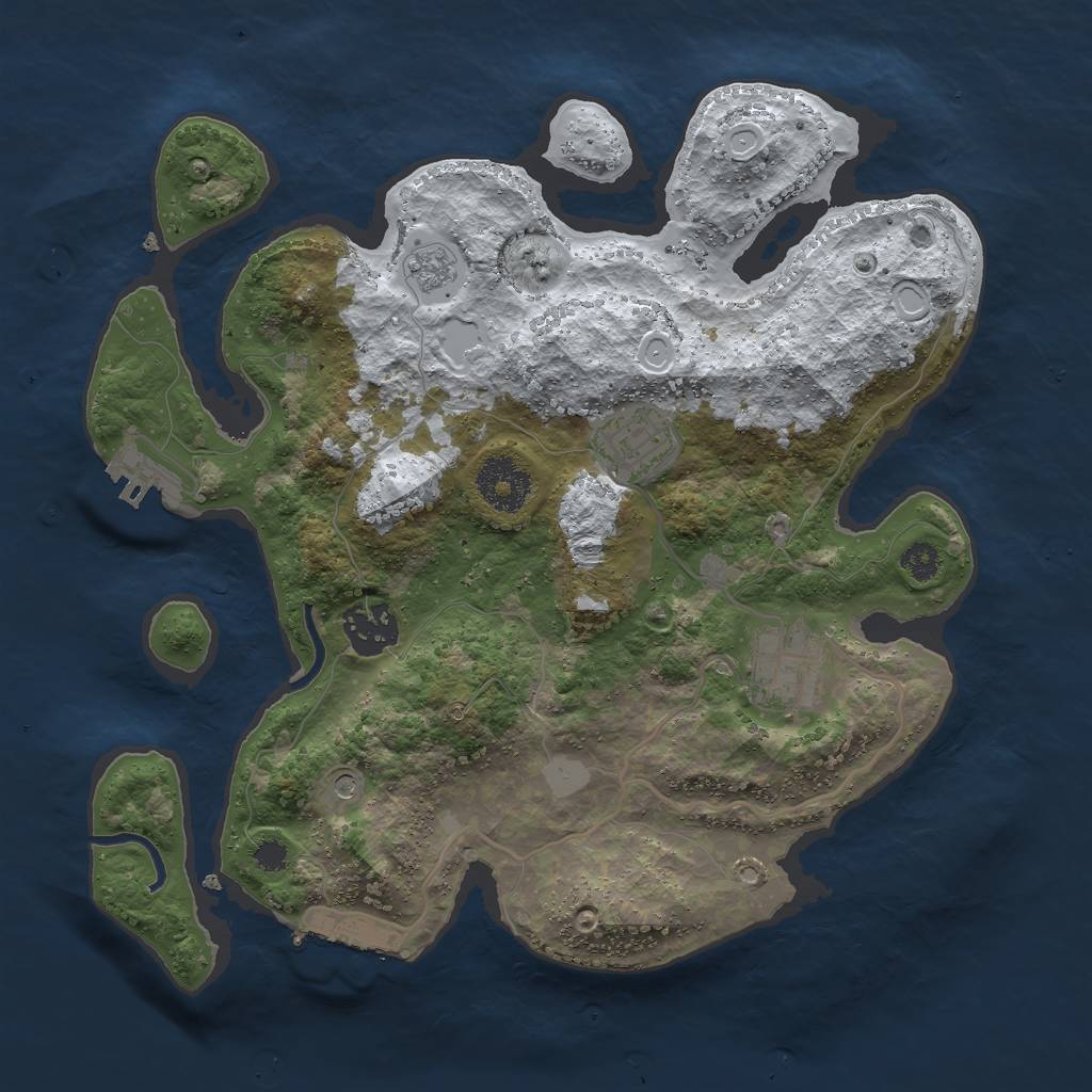 Rust Map: Procedural Map, Size: 3000, Seed: 1607121809, 12 Monuments