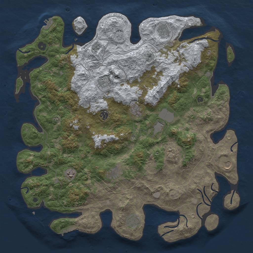 Rust Map: Procedural Map, Size: 4500, Seed: 5634910, 20 Monuments