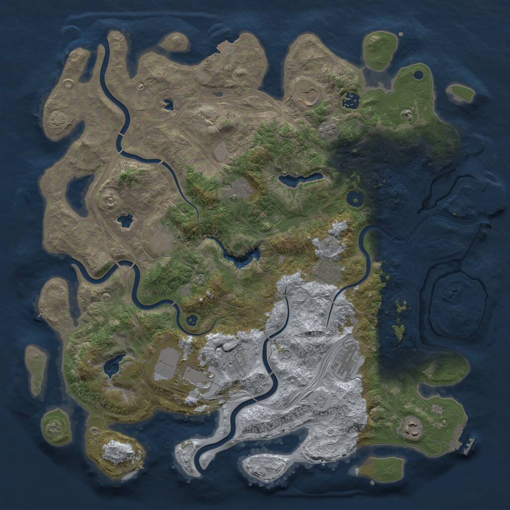 Rust Map: Procedural Map, Size: 4500, Seed: 2617361, 16 Monuments