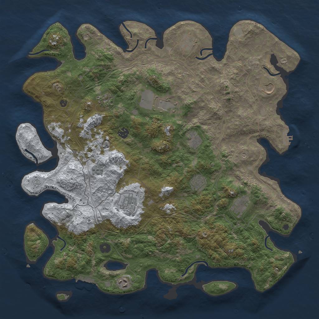 Rust Map: Procedural Map, Size: 4500, Seed: 4742446, 20 Monuments