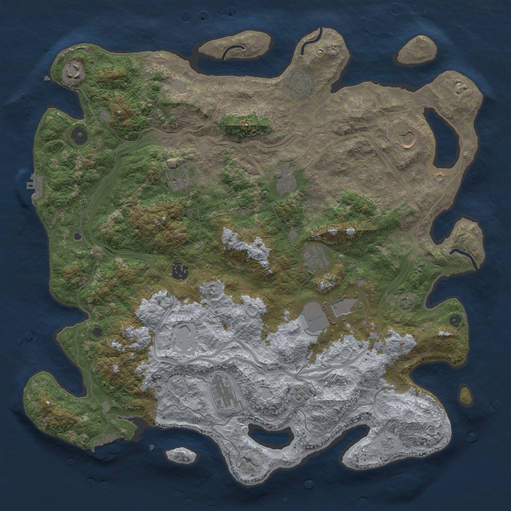 Rust Map: Procedural Map, Size: 4500, Seed: 4673922, 18 Monuments