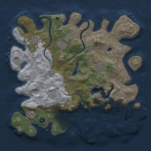 Thumbnail Rust Map: Procedural Map, Size: 4000, Seed: 1860, 12 Monuments