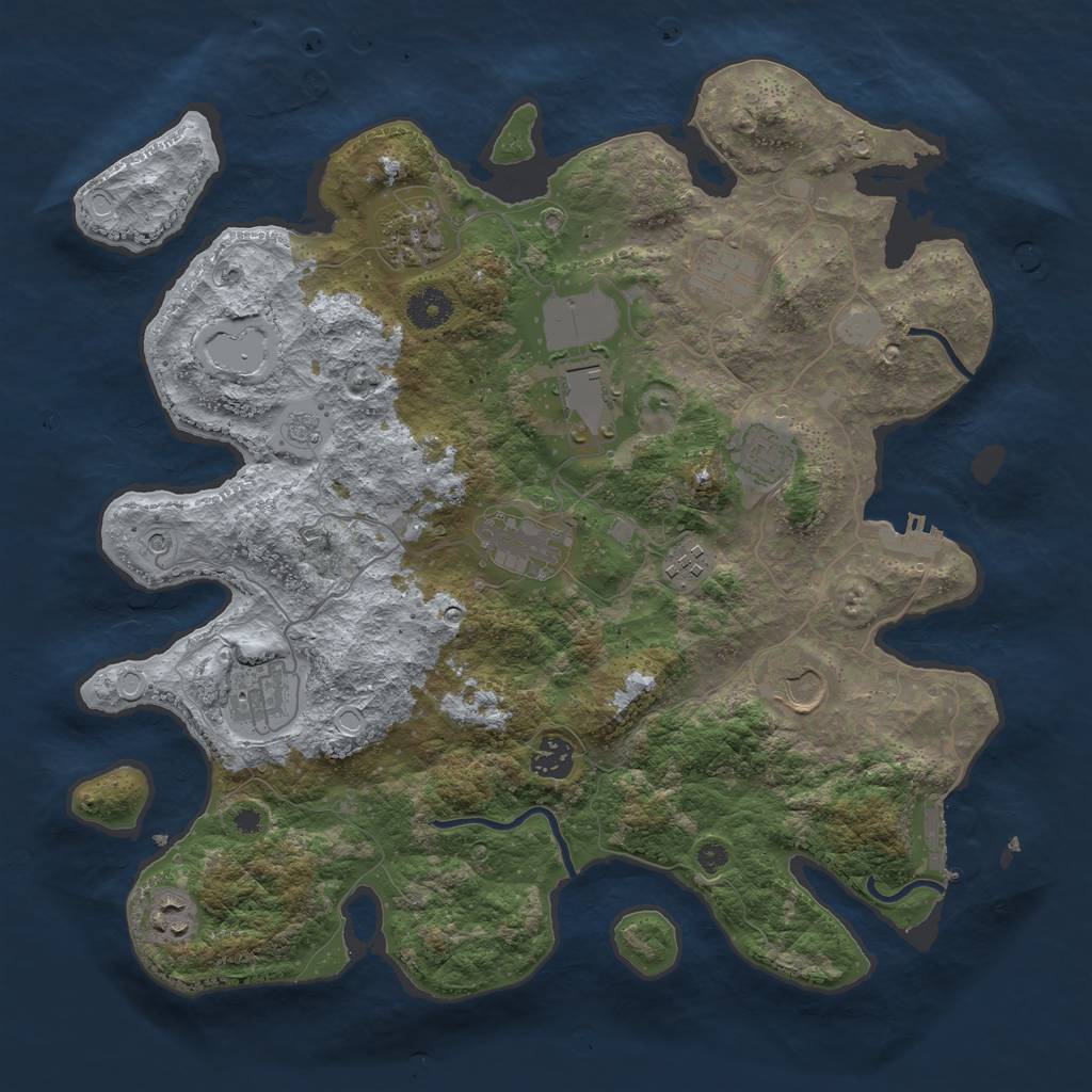 Rust Map: Procedural Map, Size: 3800, Seed: 243, 19 Monuments