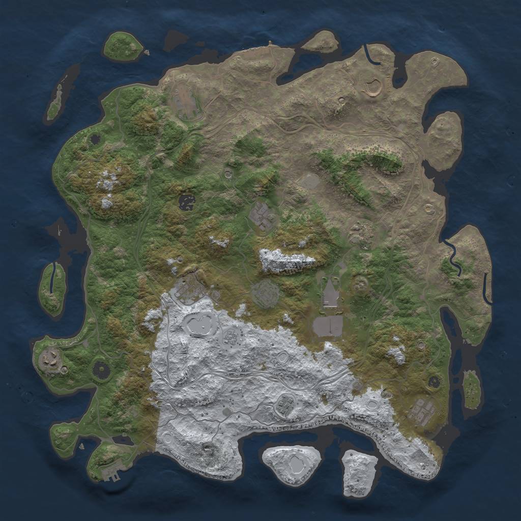 Rust Map: Procedural Map, Size: 4500, Seed: 5260594, 20 Monuments