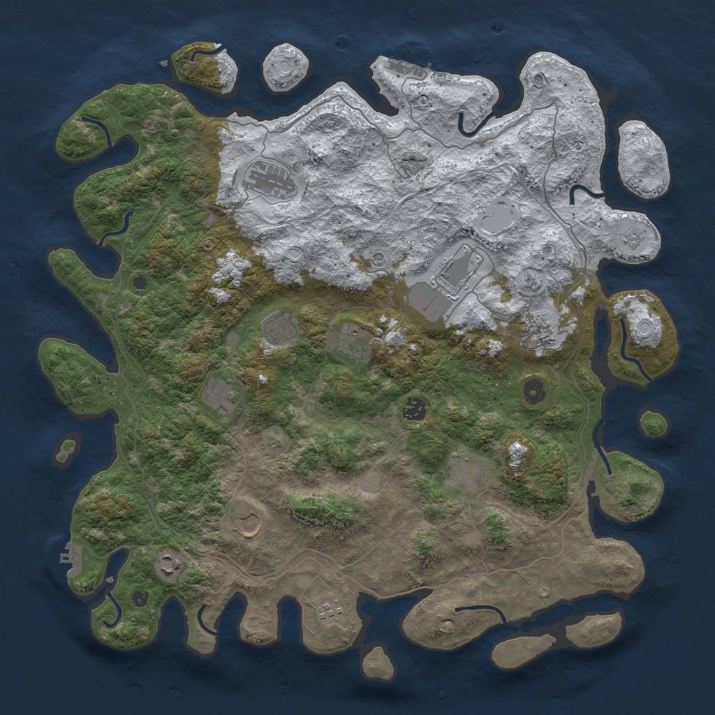 Rust Map: Procedural Map, Size: 4500, Seed: 5803762, 20 Monuments