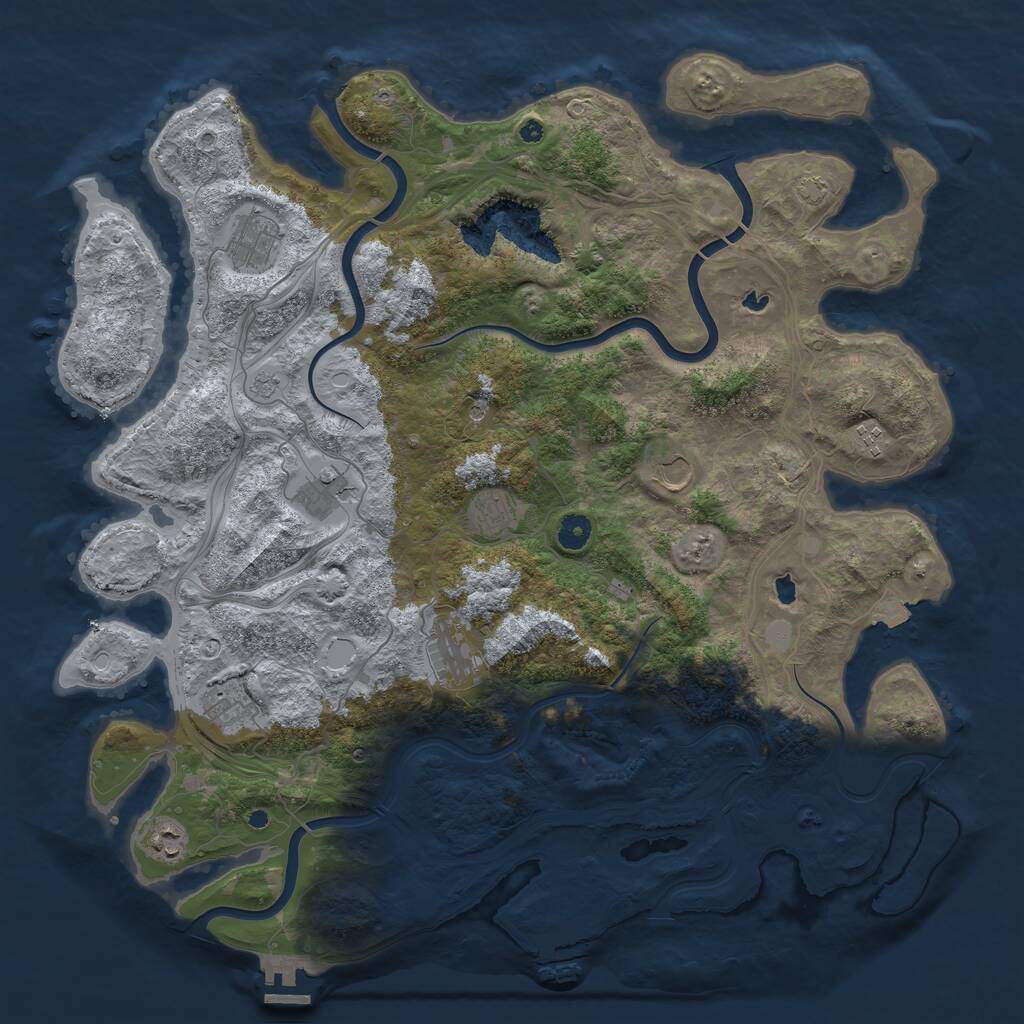 Rust Map: Procedural Map, Size: 4500, Seed: 325254, 14 Monuments