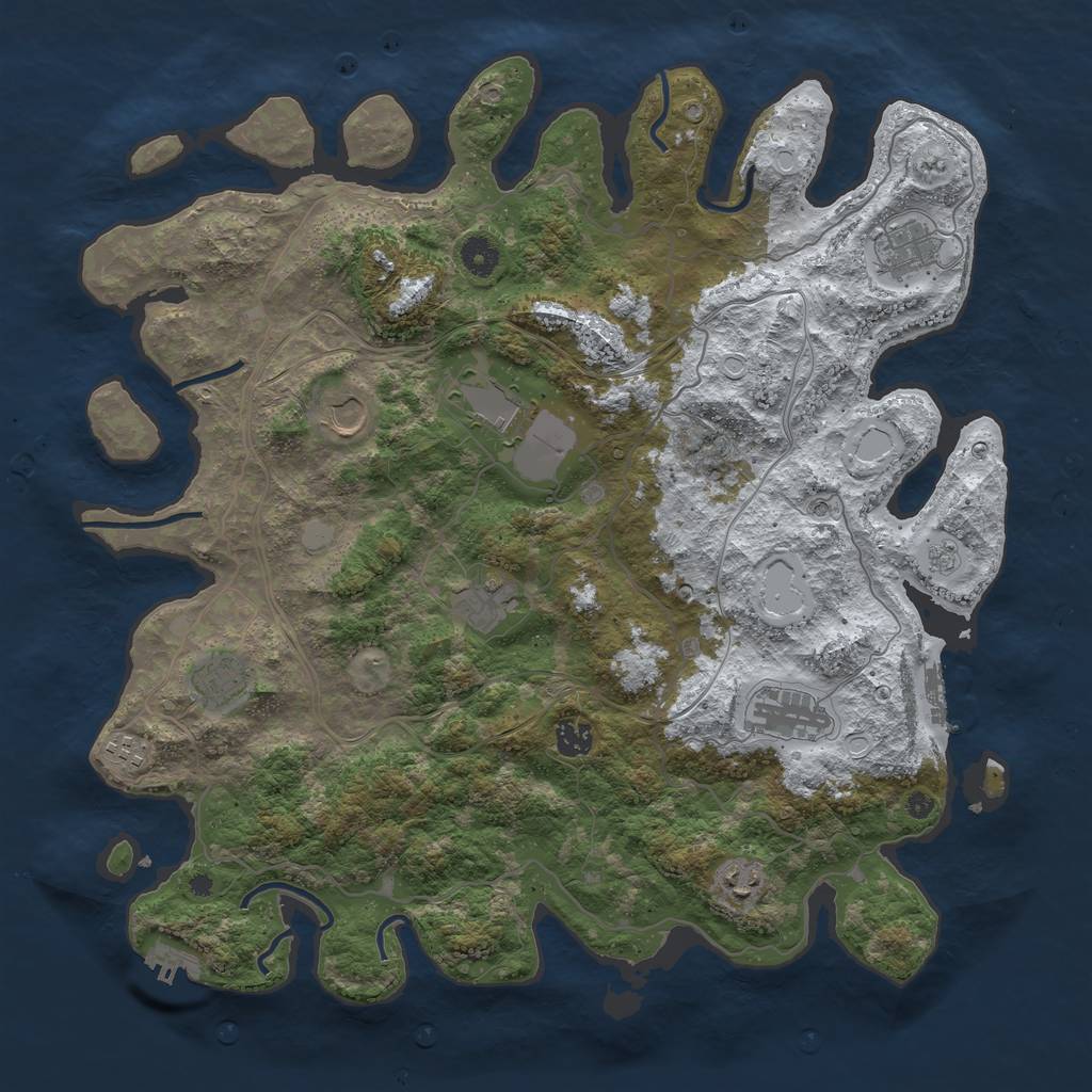 Rust Map: Procedural Map, Size: 4250, Seed: 602897238, 18 Monuments