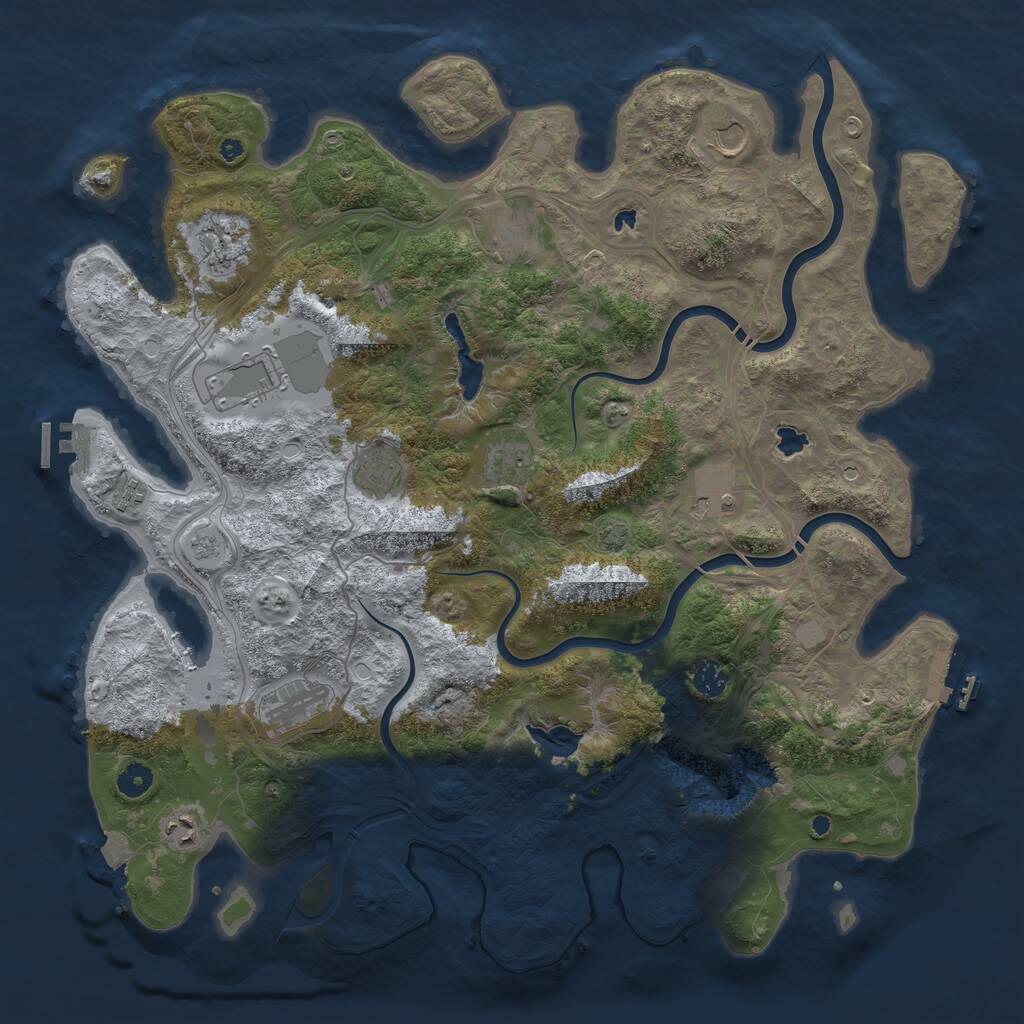 Rust Map: Procedural Map, Size: 4500, Seed: 2368450, 17 Monuments