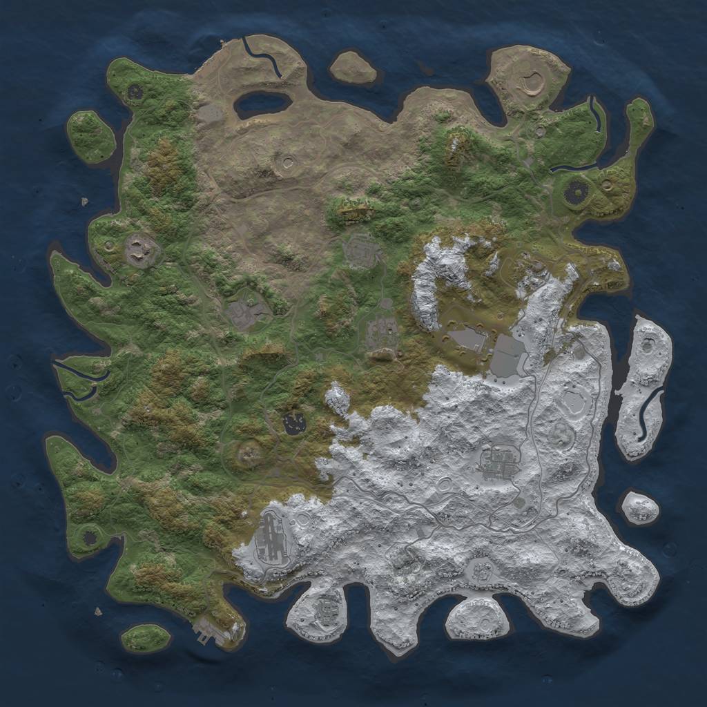 Rust Map: Procedural Map, Size: 4500, Seed: 3764794, 20 Monuments