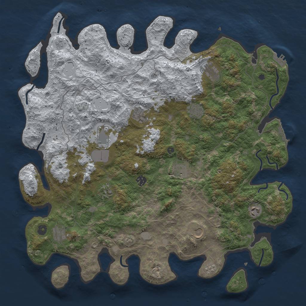 Rust Map: Procedural Map, Size: 4500, Seed: 768287, 20 Monuments