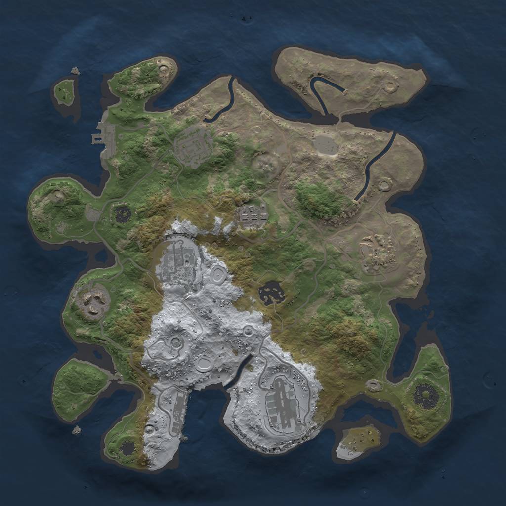 Rust Map: Procedural Map, Size: 3000, Seed: 1878145902, 15 Monuments