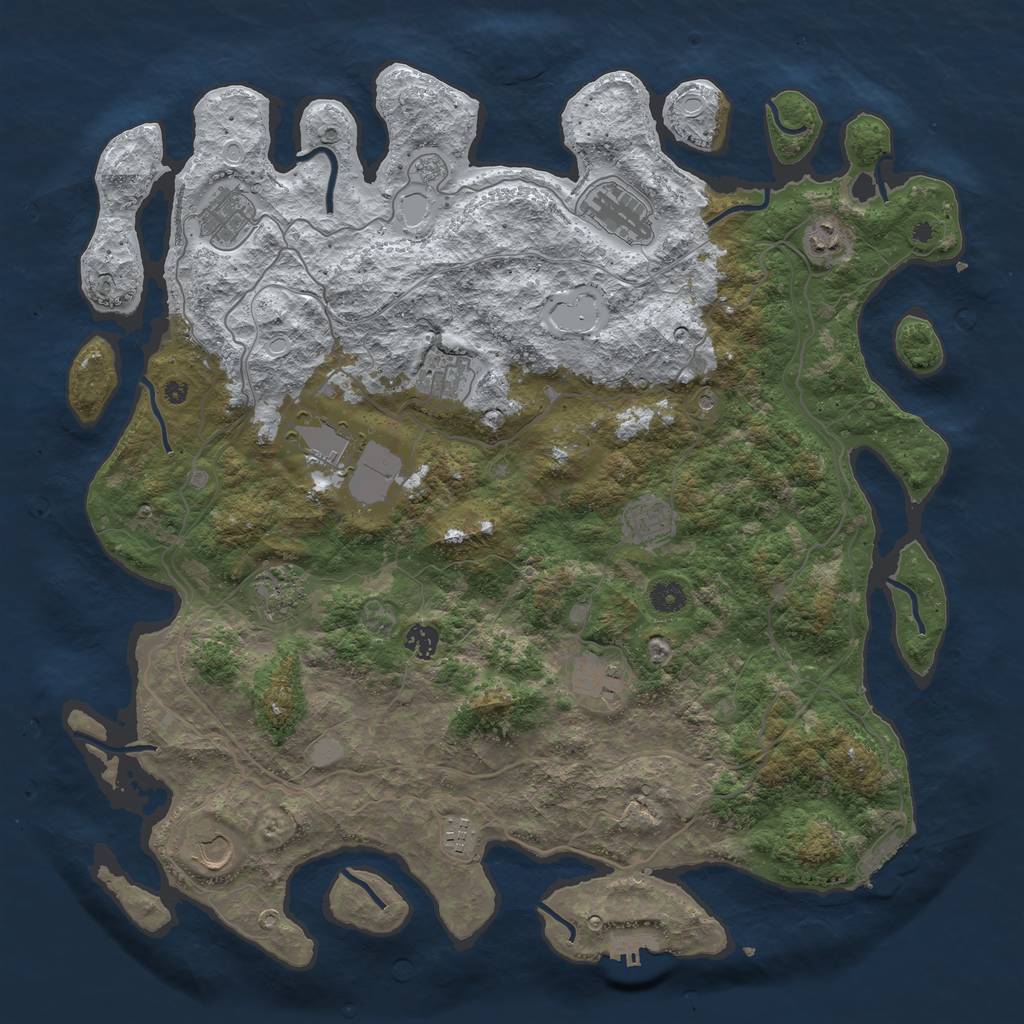 Rust Map: Procedural Map, Size: 4500, Seed: 3951211, 20 Monuments