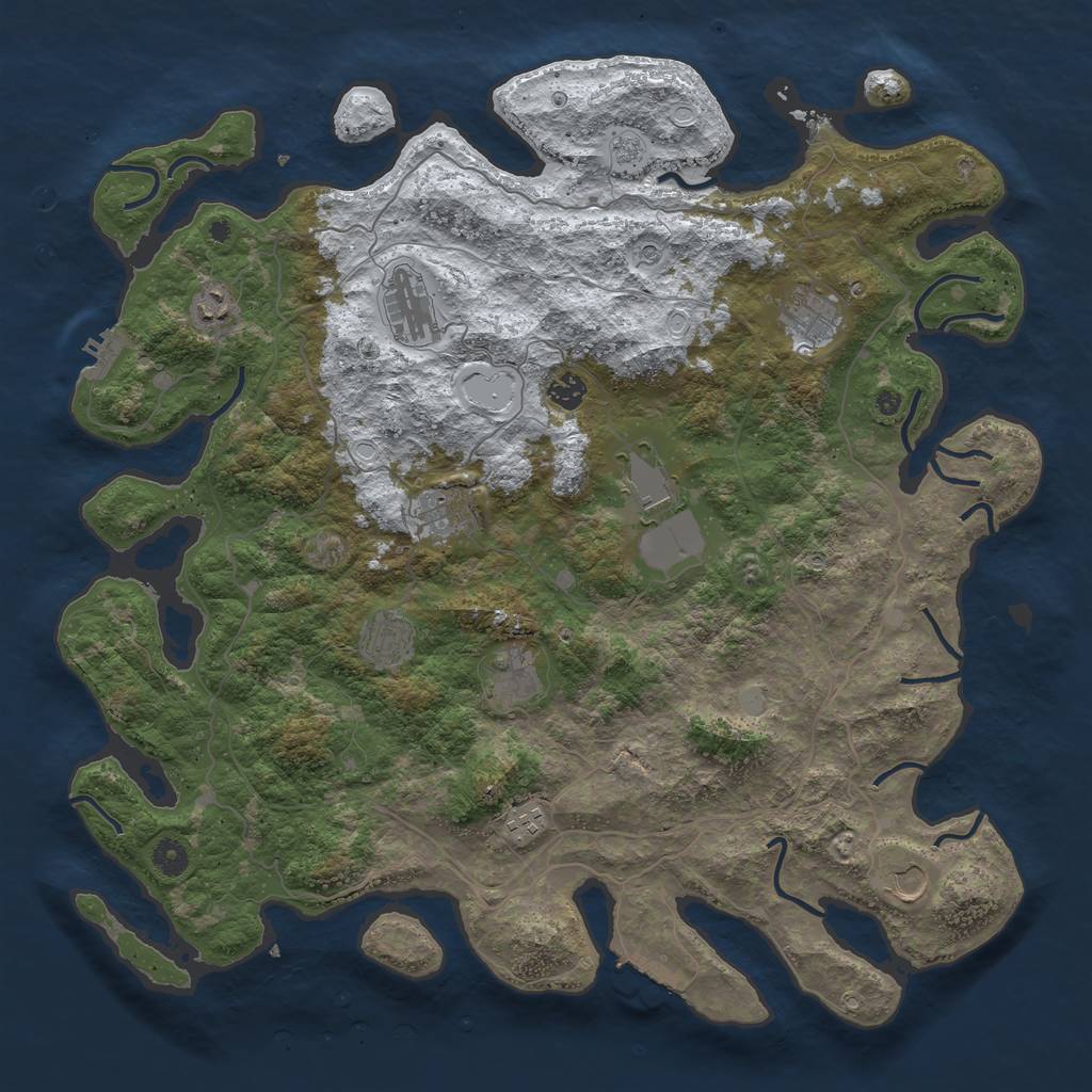 Rust Map: Procedural Map, Size: 4500, Seed: 4764990, 19 Monuments